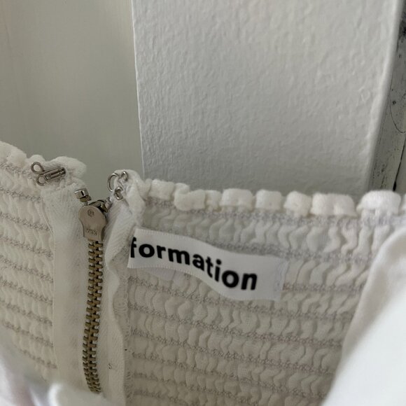 Reformation White Linen Tank Bodice Ruffle Sun Dress - Size 2 - Picture 5 of 7